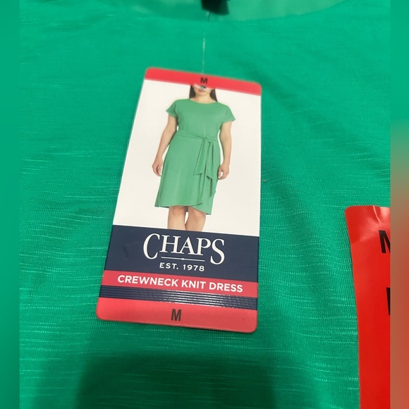 Chaps | Dresses | Chaps Dress Green Crewneck Knit Size M L Nwt | Poshmark